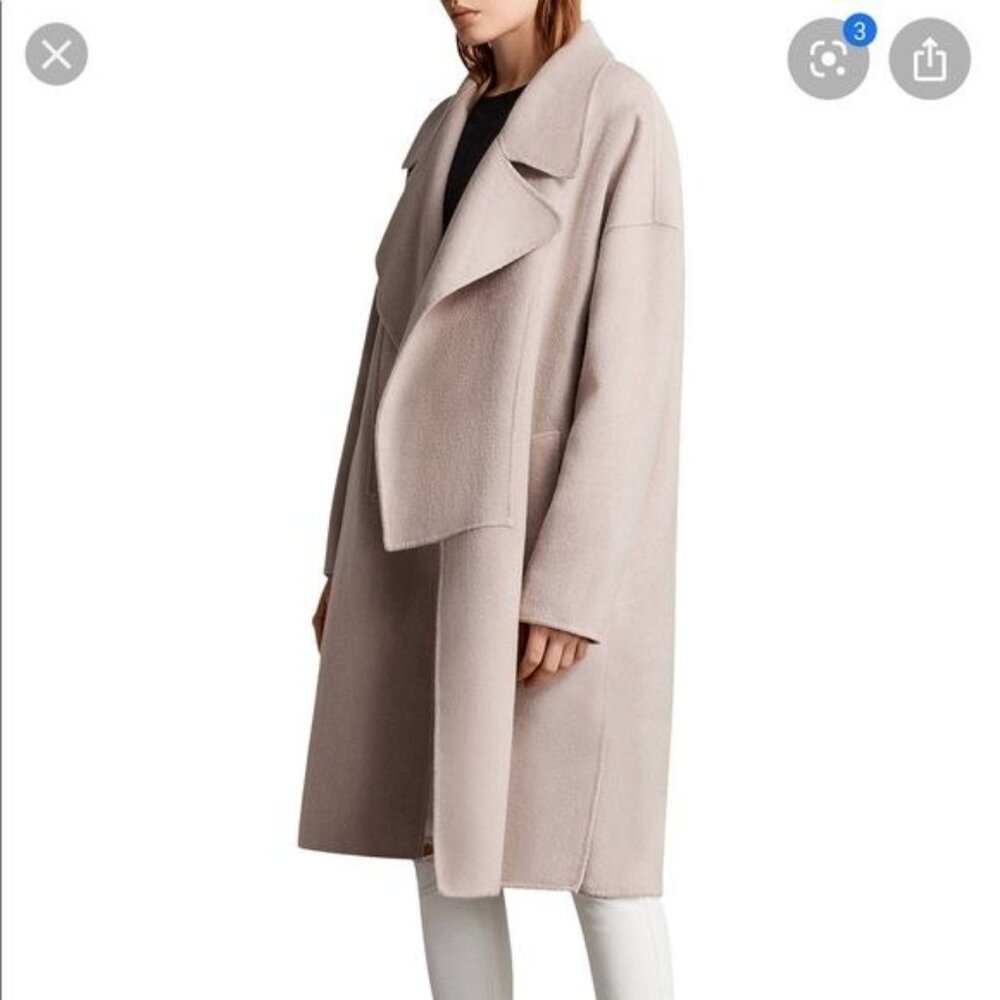 All Saints Womens Coat Jacket Size XS Pink Ryder Pockets Open Front Casual - Picture 13 of 13